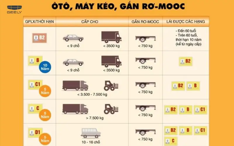 Chọn hạng bằng lái phù hợp